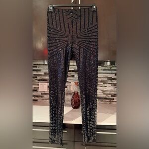 GIANNI BINI Black Sequin Leggings